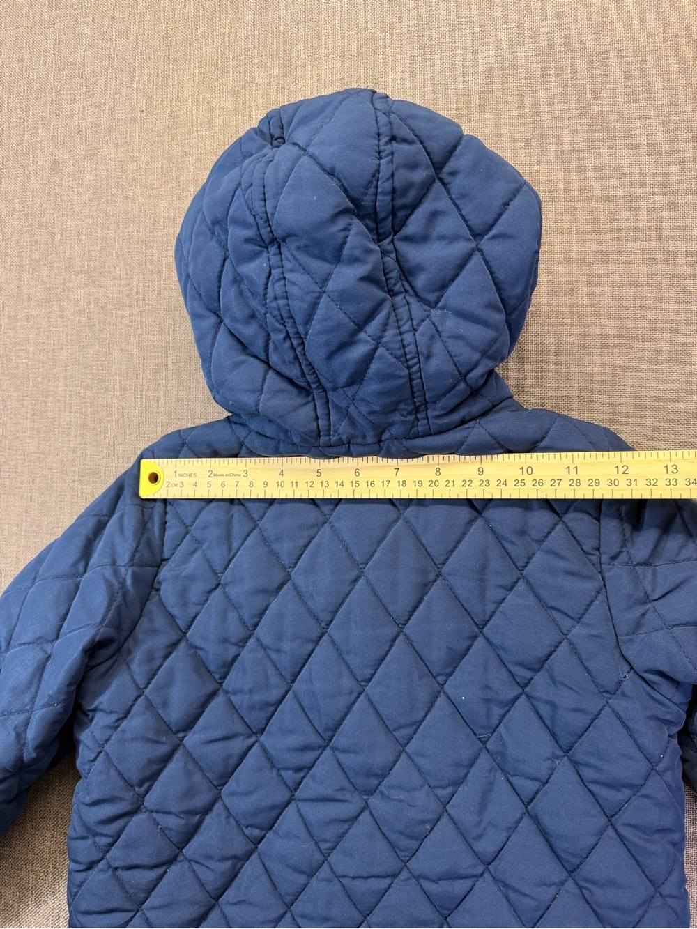 Perry Ellis Boys Navy Quilted Hooded Toggle Coat Size 6 - Picture 6 of 10